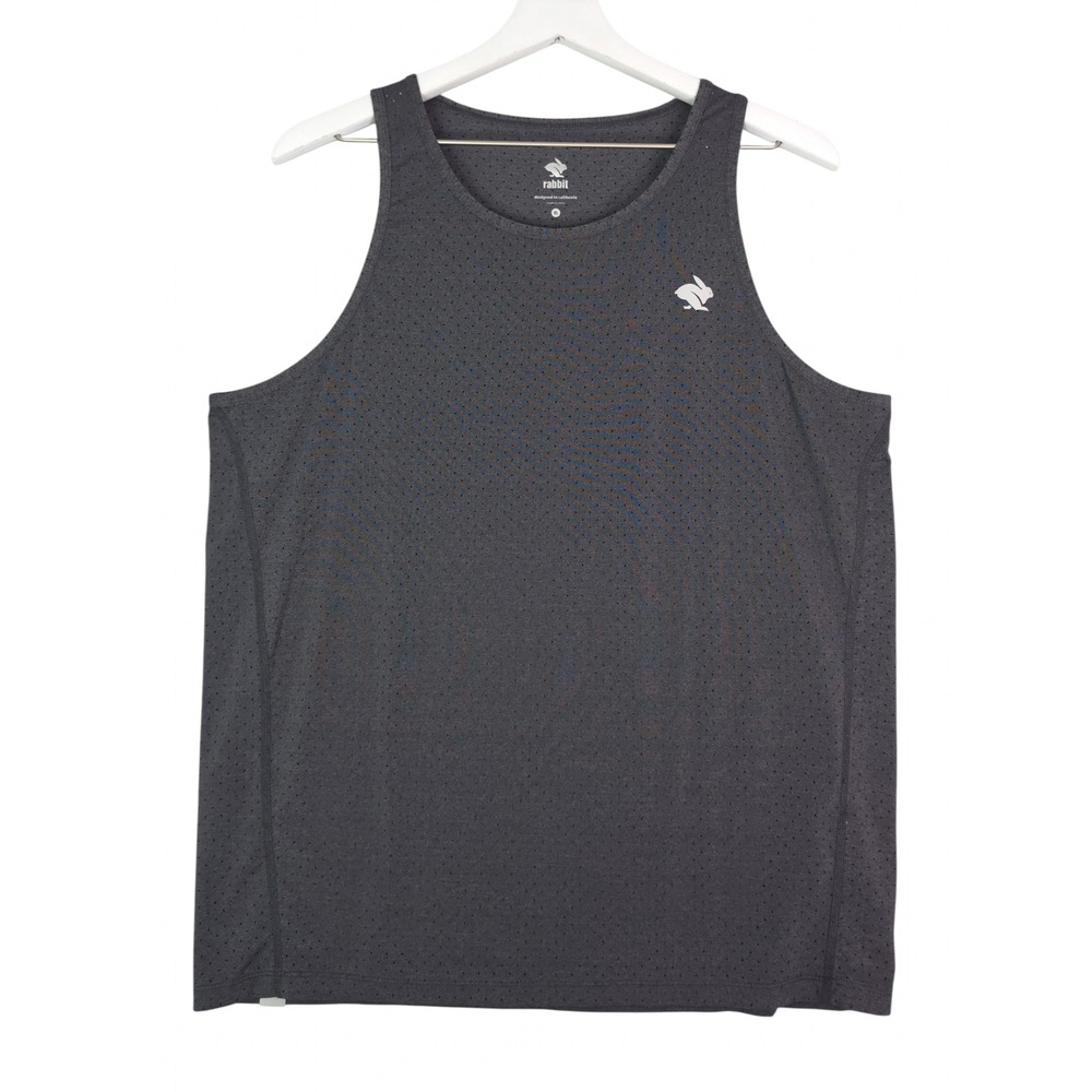 Rabbit Running Tank Top Mens XL Charcoal Gray Mesh Perforated Singlet RM156